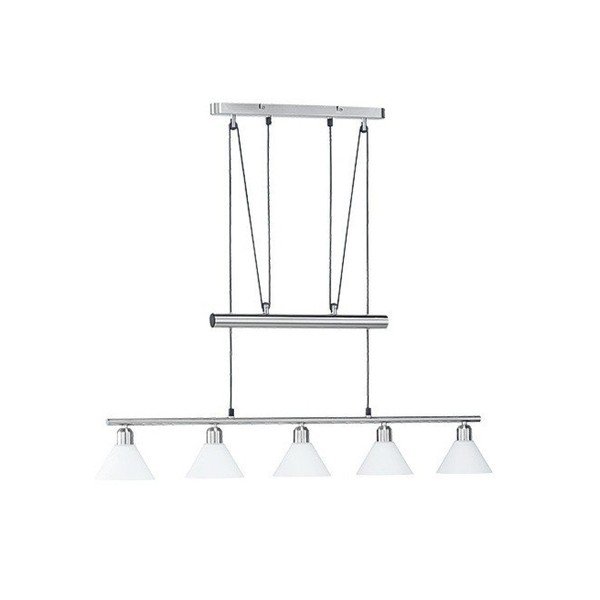 Lampadario argentato con paralume in vetro Stamina – Trio