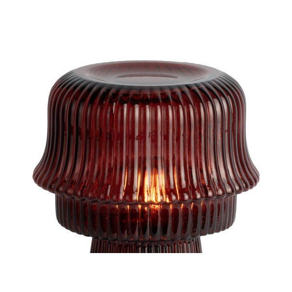 Lampada da tavolo burgundy in vetro (altezza totale 26 cm) Cadiz – Leitmotiv-image-3