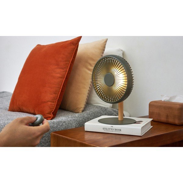 Lampada da tavolo verde con ventola telecomandata (altezza 26 cm) Beyond - Gingko-image-1