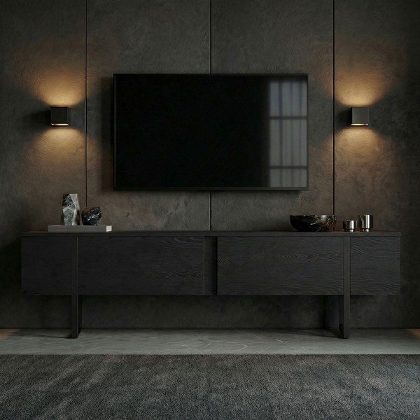 Mobile TV nero 180x50x30 cm Onera – Kalune Design-image-1