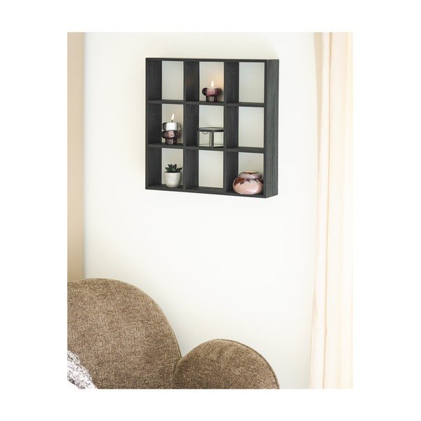 Mensola nera in pino massiccio con ripiani multipli 46 cm Moss – House Nordic-image-1