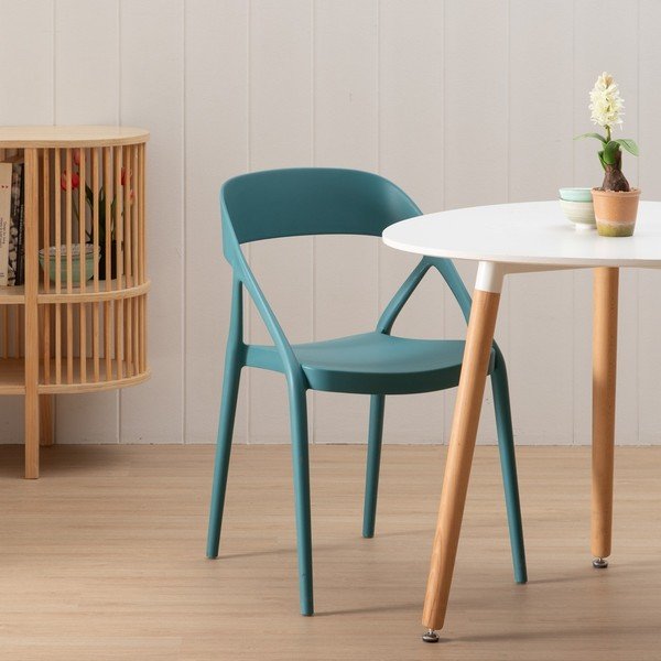 Set di 2 sedie da pranzo blu in plastica - Ixia-image-1