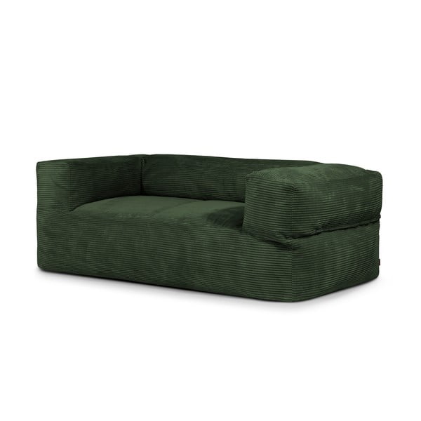 Puof a sacco verde con rivestimento in velluto a coste Sofa MooG – SLOWDOWN