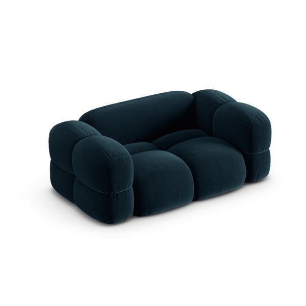 Divano blu scuro con rivestimento in velluto 180 cm Loretto – Cosmopolitan Design-image-3