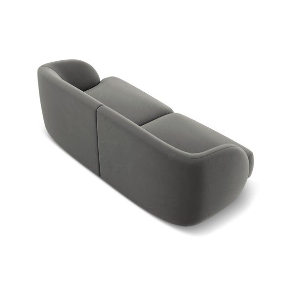 Divano in velluto grigio 184 cm Miley - Micadoni Home-image-3