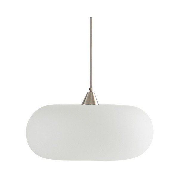 Lampadario bianco/color argento opaco in vetro opale ø 43 cm Thalia – Jotex