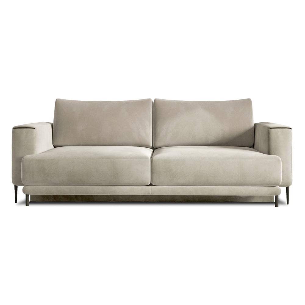 Divano beige allungabile/con contenitore e rivestimento in velluto 260 cm Dalia – ELTAP | Divani