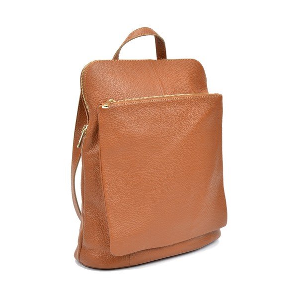 Zaino in pelle color cognac scuro Carrie - Isabella Rhea-image-2