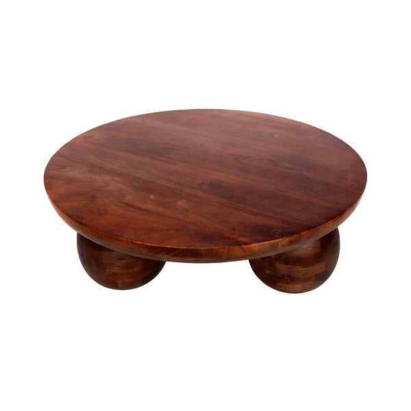 Tavolino da salotto rotondo marrone in mango massiccio ø 100 cm Ailen – MOME-image-1
