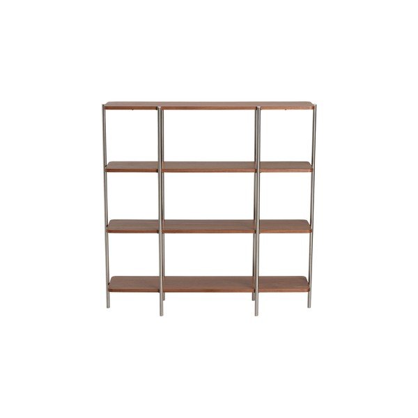 Scaffale colore naturale scuro con effetto noce 120x120x30 cm Lyllo – Ellos Home-image-3