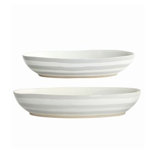 Set podnosů Gray Stripes, 2 ks