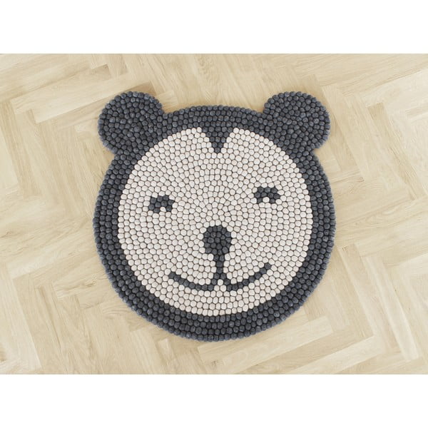 Tappeto in lana per bambini Ball Rugs , ⌀ 90 cm Bear - Wooldot