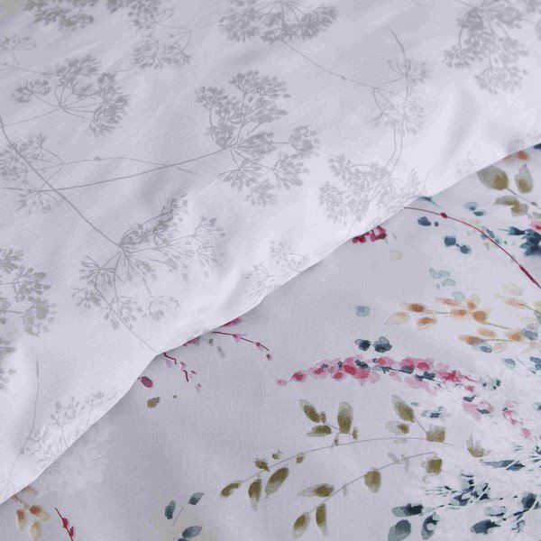 Biancheria da letto bianca e beige 200x200 cm Dried Flowers - Catherine Lansfield-image-3