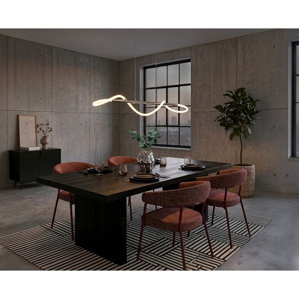 Lampadario LED argentato in metallo con intensità regolabile Argos – Reality-image-1