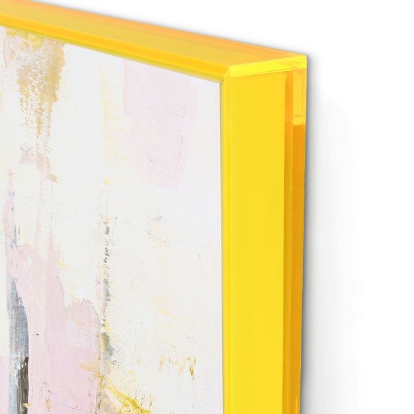 Set di dipinti stampati/con elementi dipinti a mano con cornice inclusa/dipinti su tela 2 pz 41,5x41,5 cm New Age Yellow – Malerifabrikken-image-2