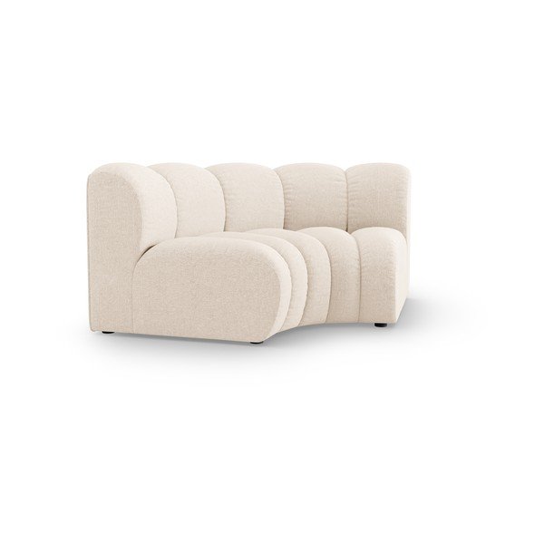 Parte divano componibile color crema con rivestimento in ciniglia e composizione variabile Lupine – Micadoni -image-1