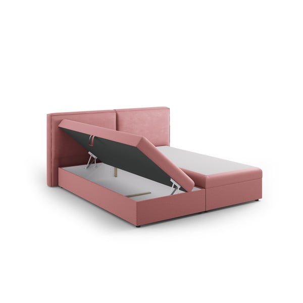 Letto boxspring rosa con contenitore 140x200 cm Arendal – Cosmopolitan Design-image-3