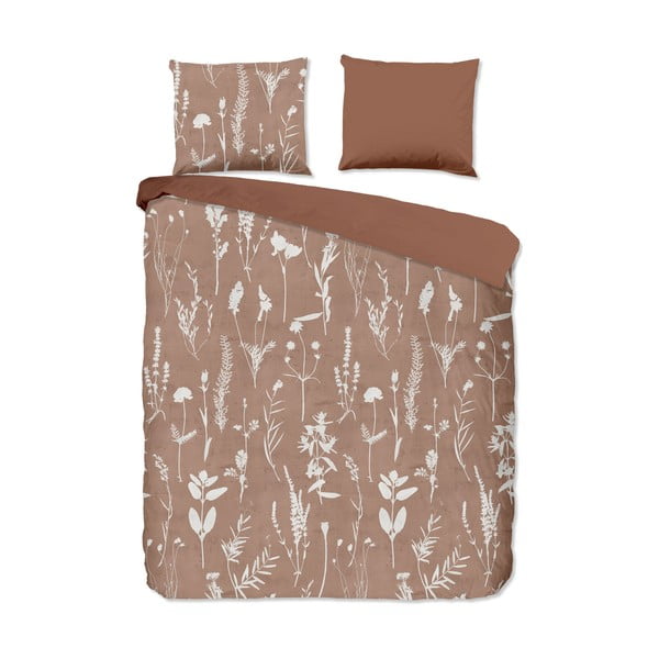 Set copripiumino e federa marrone in cotone per letto singolo ed esteso 140x220 cm Rav – Good Morning