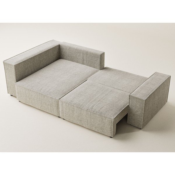 Divano angolare beige allungabile/con contenitore (con penisola a sinistra/a L) con rivestimento in ciniglia Tonga – Maison de Rêve-image-3