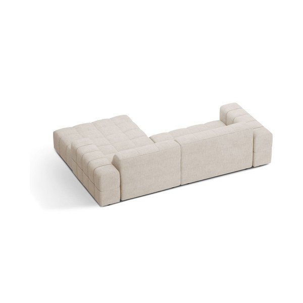 Divano angolare color crema (con penisola a destra/con chaise lounge) con rivestimento in ciniglia Chicago – Cosmopolitan Design-image-2