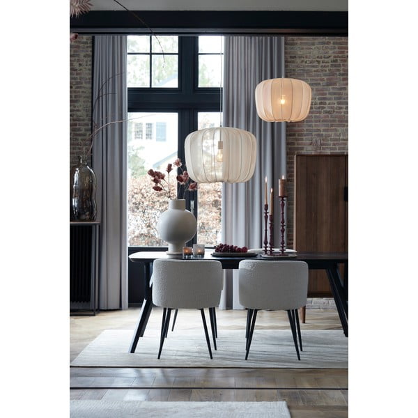 Sedia da pranzo bianca in imbottito Elyna – Light & Living-image-1