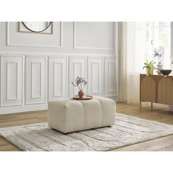 Poggiapiedi beige con rivestimento in bouclé Roxelane – Bobochic Paris-image-4