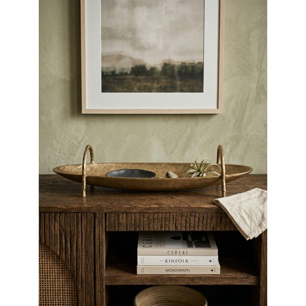 Vassoio decorativo in metallo 12x47,5 cm Sagar – Bizzotto-image-2