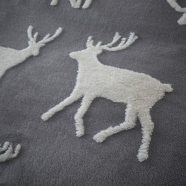 Biancheria da letto bianco-grigia 200x200 cm Stag Sherpa - Catherine Lansfield-image-4