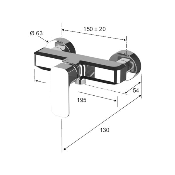 Rubinetto per doccia dorato da parete (con una uscita) Spy – Sapho-image-4