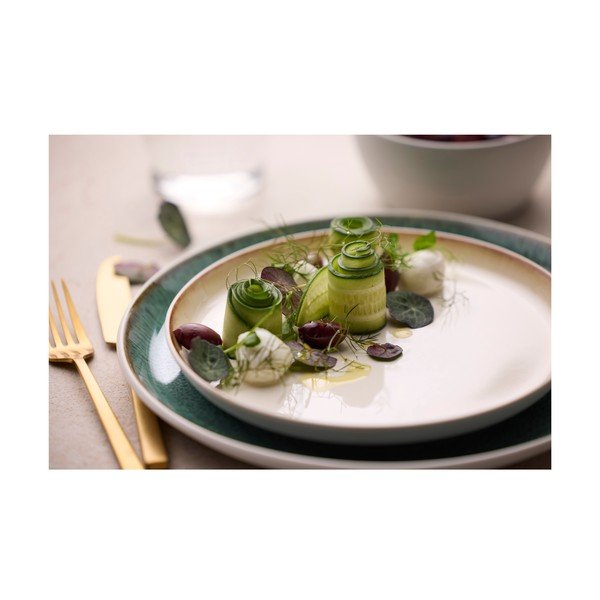 Piatto bianco/verde in gres ø 27 cm Gastro White/Green – Bitz-image-3