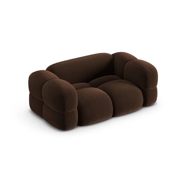 Divano marrone scuro con rivestimento in velluto 180 cm Loretto – Cosmopolitan Design-image-3