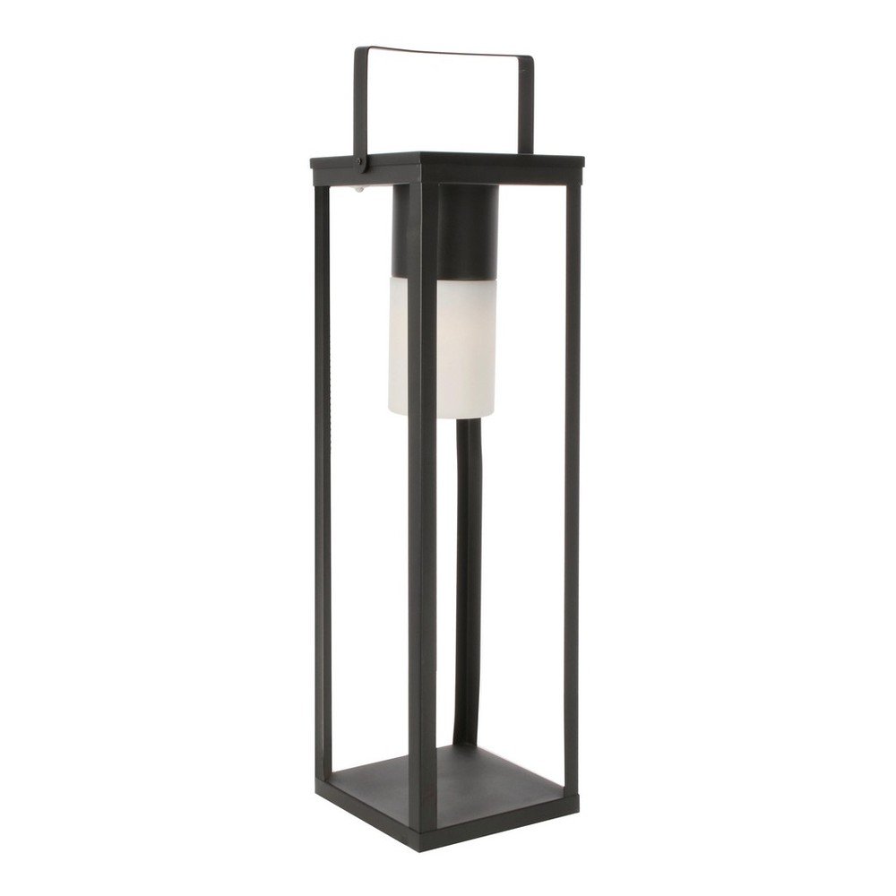 Lanterna a LED nera con alimentazione a pannelli solari/con ricarica USB (altezza totale 75 cm) Solar – Bizzotto | Lanterne LED