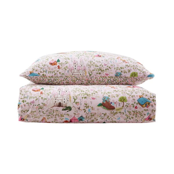 Set copripiumino e federa da bambini rosa in cotone per letto singolo 135x200 cm Fairytale – Belle & Boo