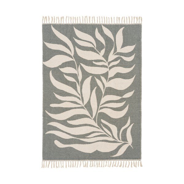 Coperta verde/beige in cotone 130x180 cm Loni – House Nordic