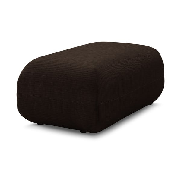Pouf in velluto a coste marrone scuro Lecomte - Bobochic Paris-image-4