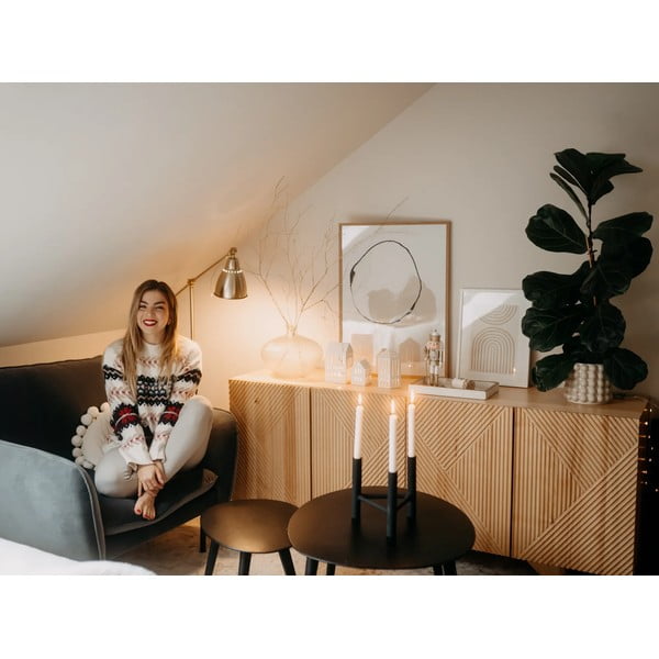 Portacandele in alluminio nero, altezza 20 cm Deeb - Bloomingville-image-3