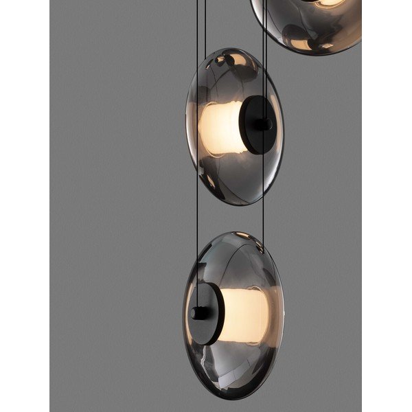 Lampadario LED nero opaco in vetro con intensità regolabile ø 40 cm Ballet – Nova Luce-image-2