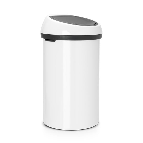 Bidone per rifiuti in acciaio bianco touch 60 l Touch Bin - Brabantia