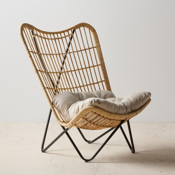 Poltrona con trama in colore naturale - Ixia-image-2