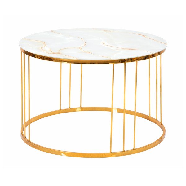Tavolino in oro , ⌀ 70 cm Simple Paris - Mauro Ferretti