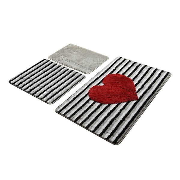 Set di 3 tappeti da bagno Alessia Heart Line - Foutastic