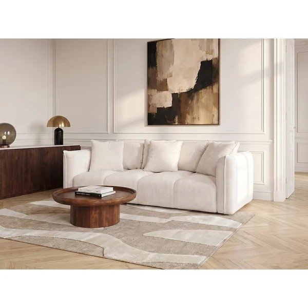 Divano bianco con rivestimento in ciniglia Harlem – Bobochic Paris-image-1