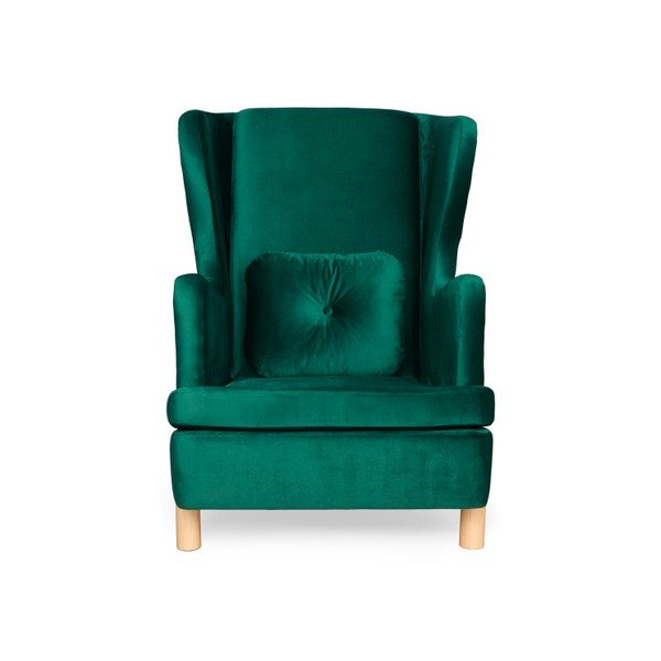 Tmavě zelené křeslo ušák SKANDICA Ingrid Green