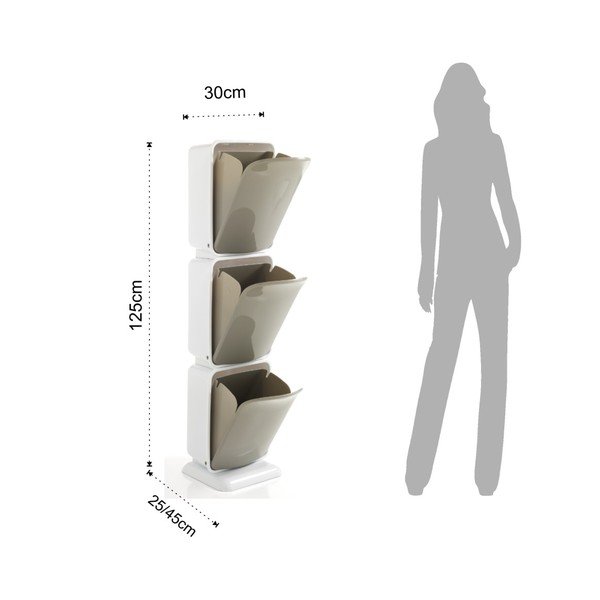 Cestino per il riciclaggio a 3 scomparti, altezza 125 cm Riky - Tomasucci-image-2