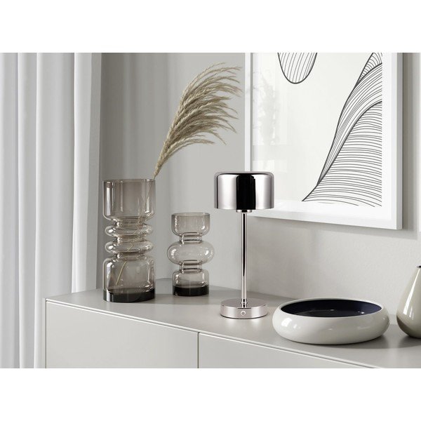 Lampada da tavolo dimmerabile a LED in argento lucido (altezza 30 cm) Jeff - Reality-image-3