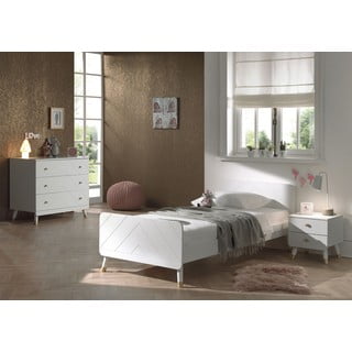 Letto per bambini bianco in legno di pino , 90 x 200 cm Billy - Vipack