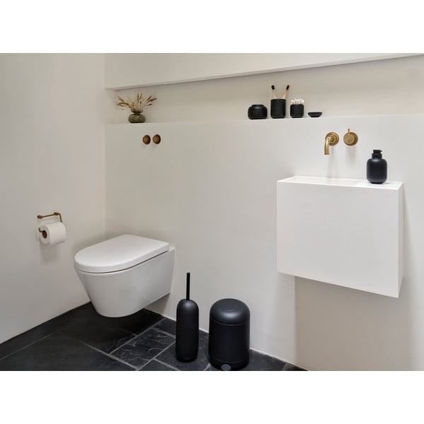 Organizer da bagno nero in gres per dischetti di cotone Sensu – Zone-image-1