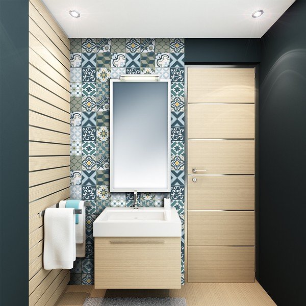 Set di 24 adesivi murali Azulejos Rony, 10 x 10 cm - Ambiance-image-1