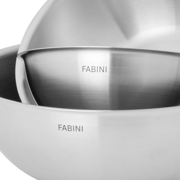 Ciotole in set argentate in acciaio inox 3 pz ø 25,5 cm Lucca 3.0 – FABINI-image-2