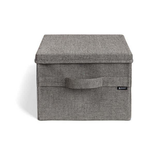 Scatola con coperchio grigia in tessuto 31x41x22 cm Soft Storage Medium – Bigso